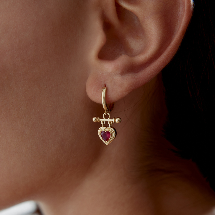 Red Heart Stick Sallantılı Küpe - Rayna (1)