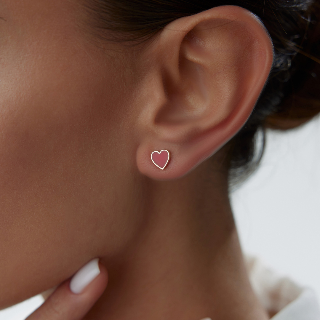 Red Love Kalp Küpe - 1