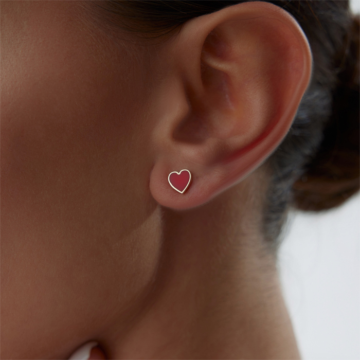 Red Love Kalp Küpe - Rayna (1)