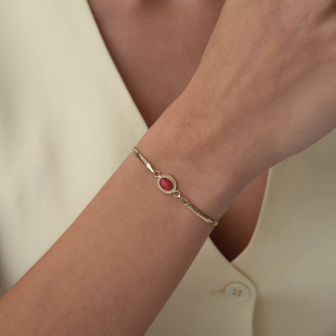 Red Stone Balık Sırtı Bileklik - 1