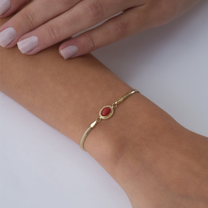 Red Stone Balık Sırtı Bileklik - Koçak (1)