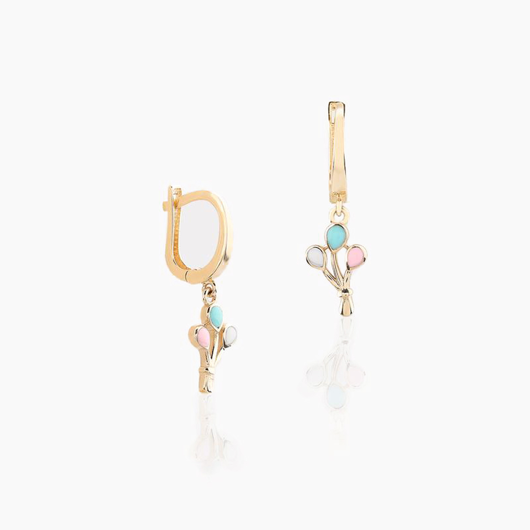 Renkli Balonlar J Sallantılı Çocuk Küpesi - 1