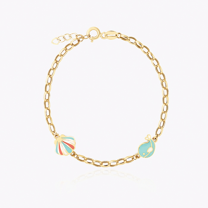 Renkli İstiridye Balina Çocuk Bilekliği - Melike