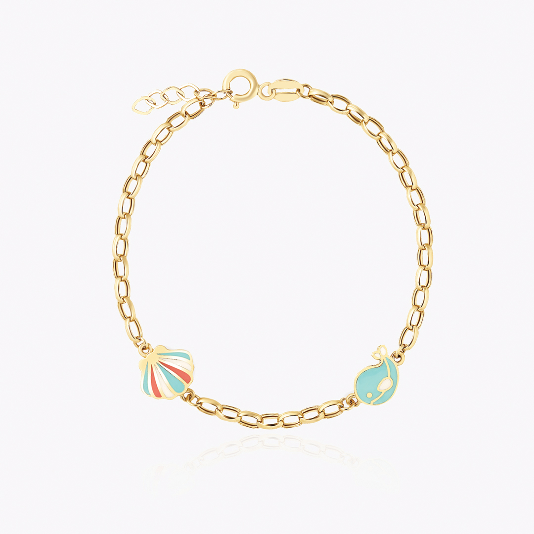 Renkli İstiridye Balina Çocuk Bilekliği - 1