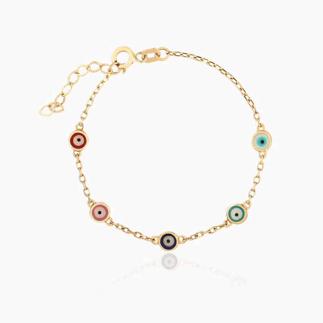 Renkli Mineli Nazar Çocuk Bilekliği - 1