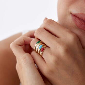 Renkli Mineli Yüzük - 3