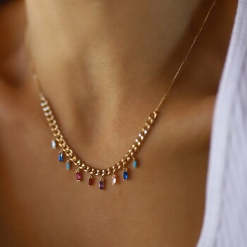 Renkli Mini Baget Kolye - Rayna