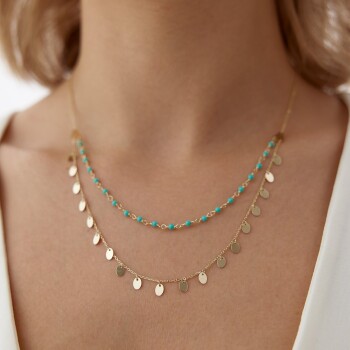 Renkli Pullu İkili Kolye - Ali Altınbas