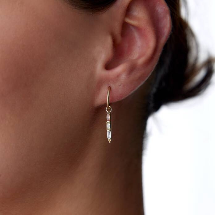 Renkli Sıra Baget Küpe - 2