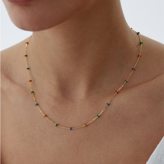 Renkli Sıra Toplu Kolye - Midas