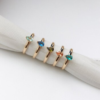 Renkli Taşlı Damla Yüzük - Rayna (1)