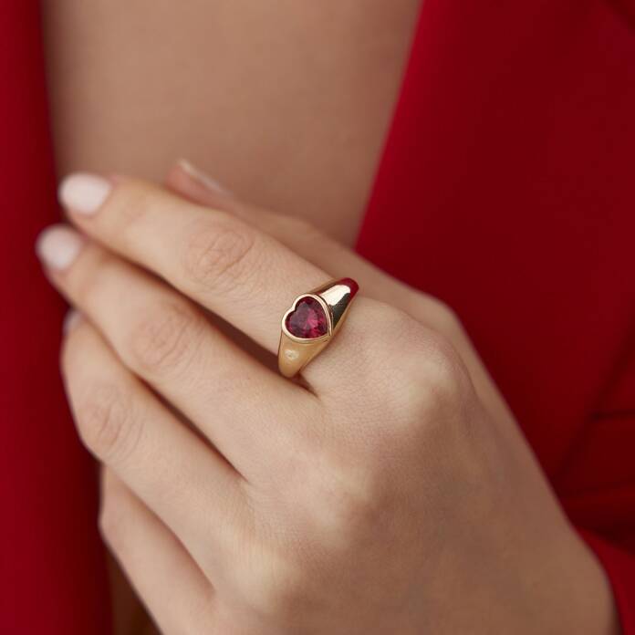 Red Love Kalp Yüzük - 1