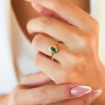 Renkli Taşlı Motifli Yüzük - Ali Altınbas