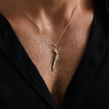 Retro Gun Erkek Kolye - Koçak