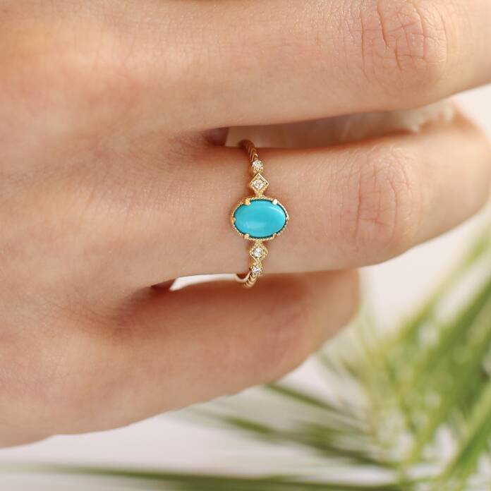 Rüya Firuze Taşlı Yüzük - 2