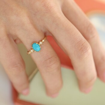 Rüya Firuze Taşlı Yüzük - Vedat