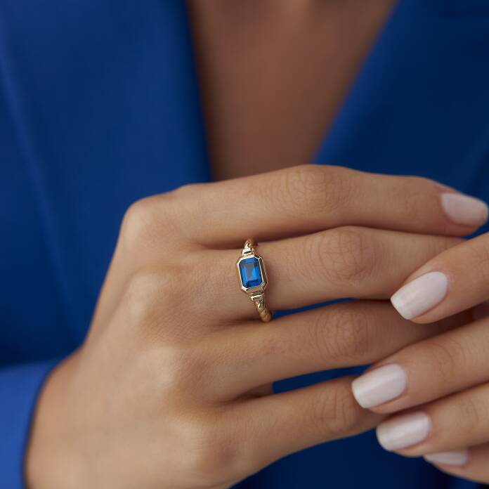 Safir Baget Burgu Yüzük - 1