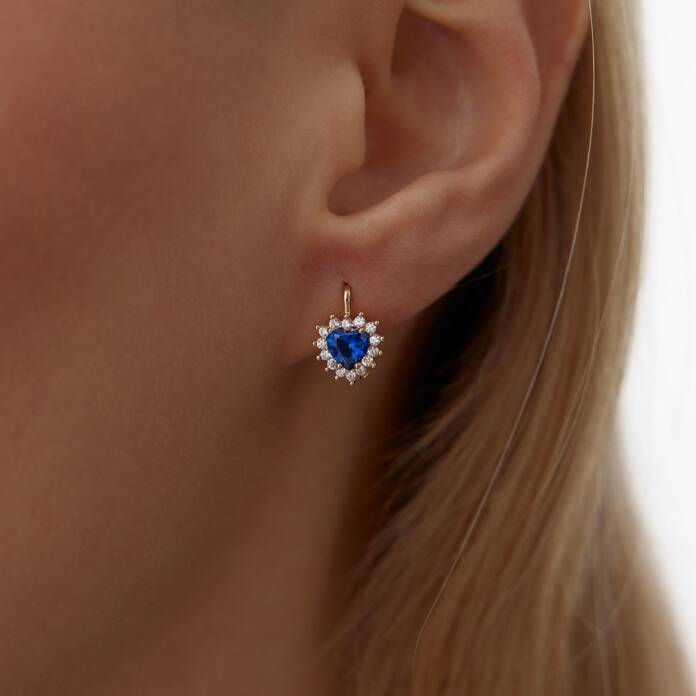 Safir Görünümlü Kalp Set - 4