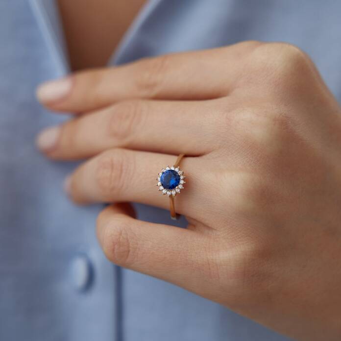 Safir Görünümlü Round Yüzük - 1