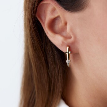 Safir Taşlı Ataç Küpe - Cemart