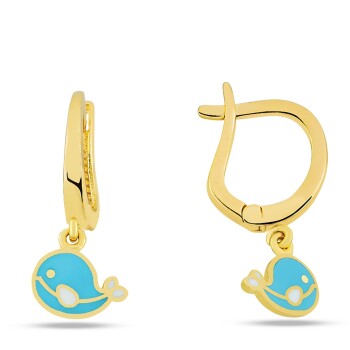 Sallantılı Balina Çocuk Küpesi - Melike