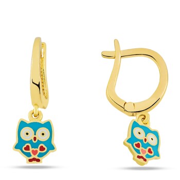 Sallantılı Baykuş Çocuk Küpesi - Melike