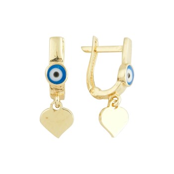 Sallantılı Gözlü Kalp Çocuk Küpesi - Melike