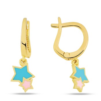 Sallantılı İkili Yıldız Çocuk Küpesi - Melike