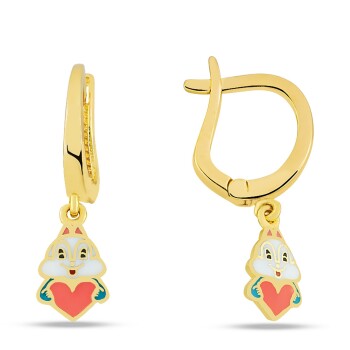 Sallantılı Kalpli Sincap Çocuk Küpesi - Melike