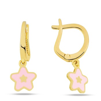 Sallantılı Pembe Yıldız Çocuk Küpesi - Melike