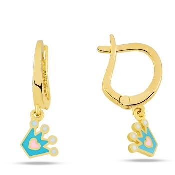 Sallantılı Prenses Tacı Çocuk Küpesi - Melike