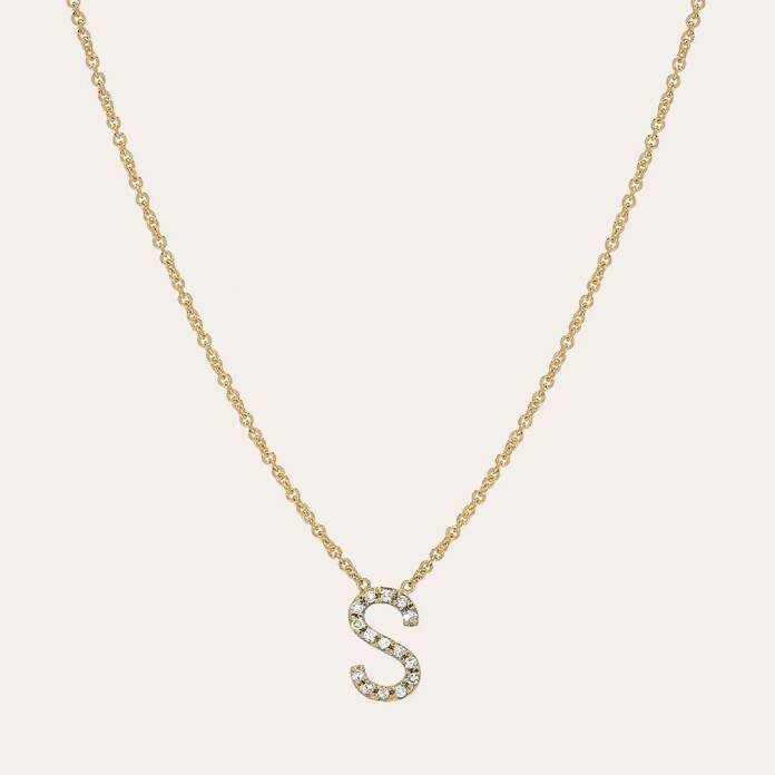 Sallantılı Taşlı Harf Kolye - 2