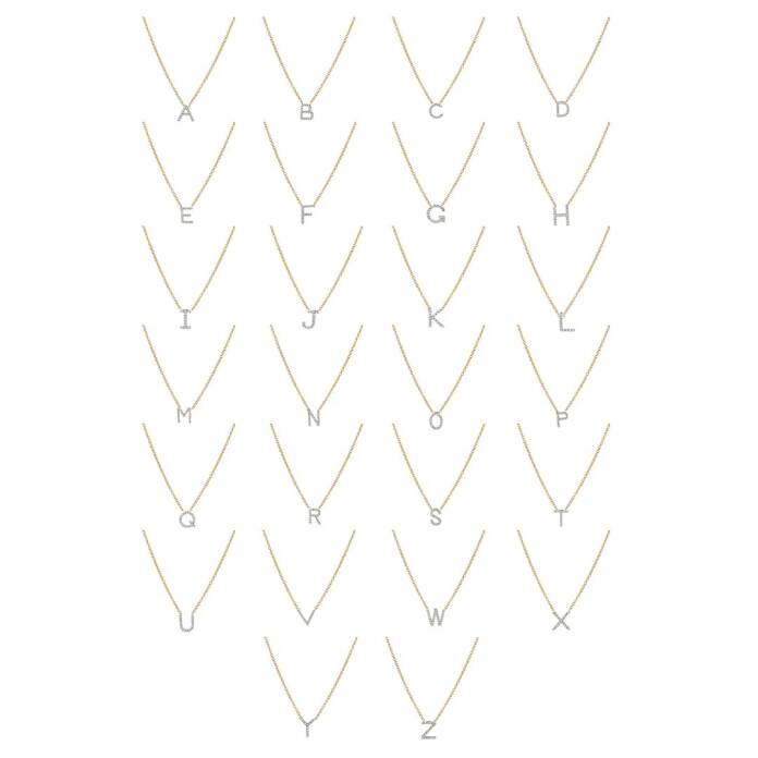 Sallantılı Taşlı Harf Kolye - 3