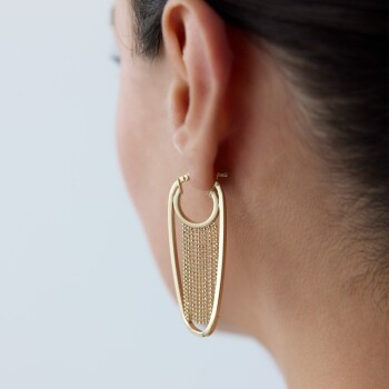 Sallantılı Top Tasarım Küpe - Dilmener