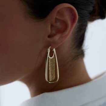 Sallantılı Top Tasarım Küpe - 3