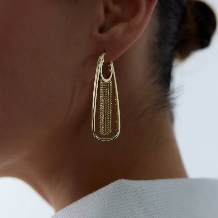 Sallantılı Top Tasarım Küpe - 4