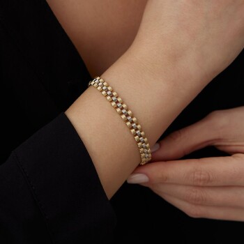 Sarı Beyaz Kordon Bileklik - Cemart (1)