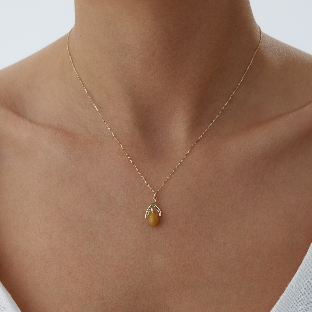 Sarı Zeytin Kolye - 1