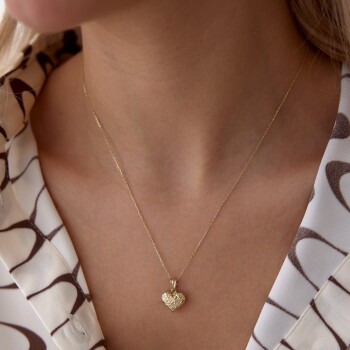 Sarmal İşlemeli Kalp Kolye - Koçak (1)