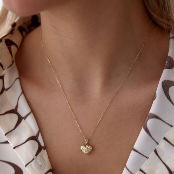 Sarmal İşlemeli Kalp Kolye - 2