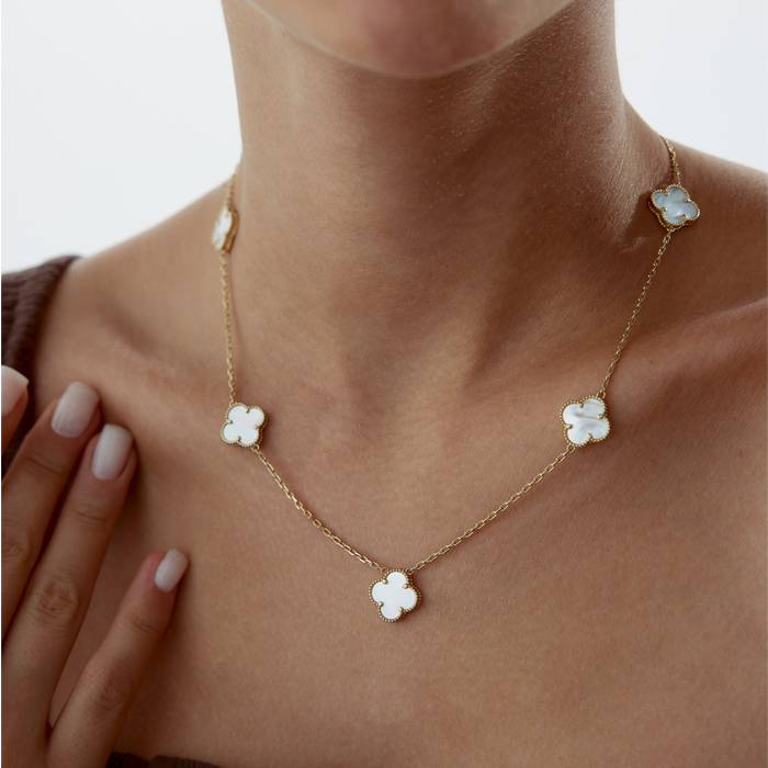 Sedefli Beşli Yonca Cleef Kolye - Milades (1)