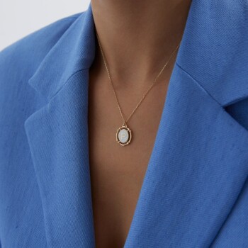 Sedefli Vintage Harf Kolye - Melike (1)