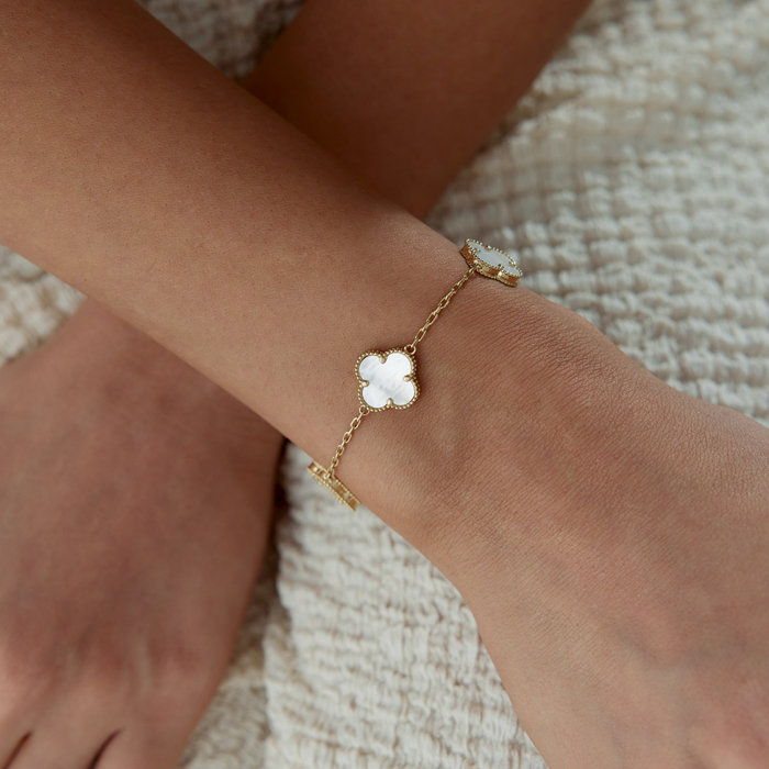 Beşli Sedefli Yonca Cleef Bileklik - Milades