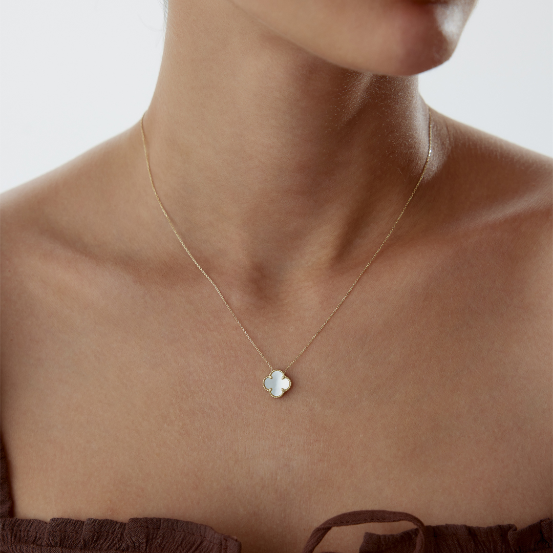 Sedefli Yonca Cleef Kolye - 1