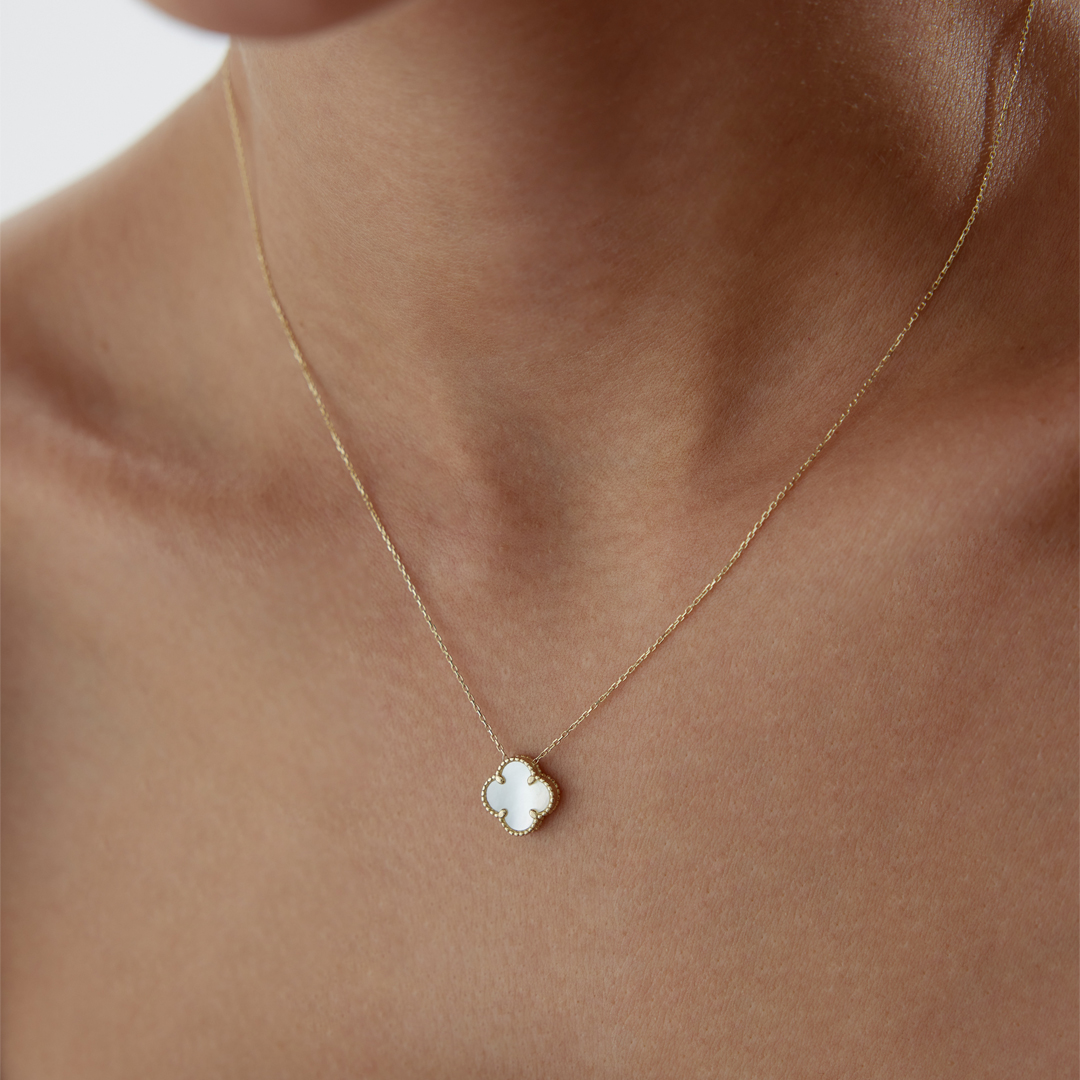 Sedefli Yonca Cleef Kolye - 2