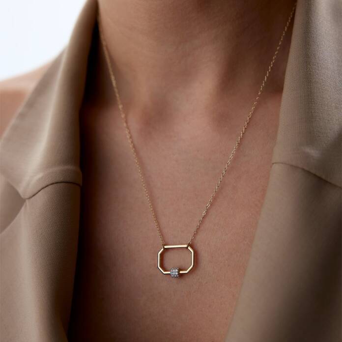 Sekizgen Taşlı Kolye - 1