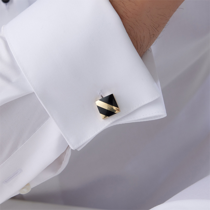 Şerit Altın Kol Düğmesi - Koçak