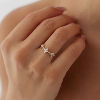 Şerit Flower Yüzük - Alen