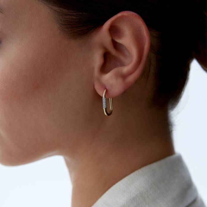 Şerit Taşlı Ataç Küpe - 1