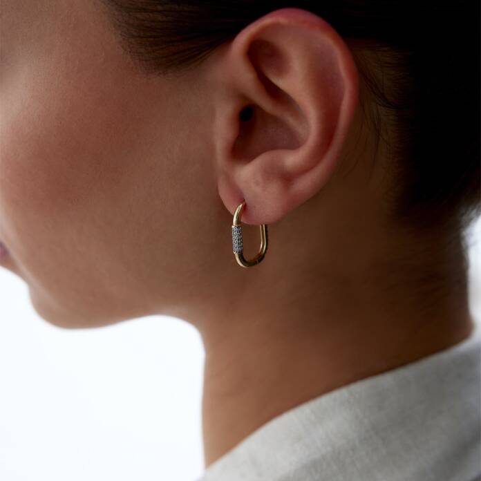 Şerit Taşlı Ataç Küpe - 2